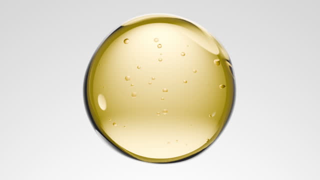 Yellow realistic liquid and bubble