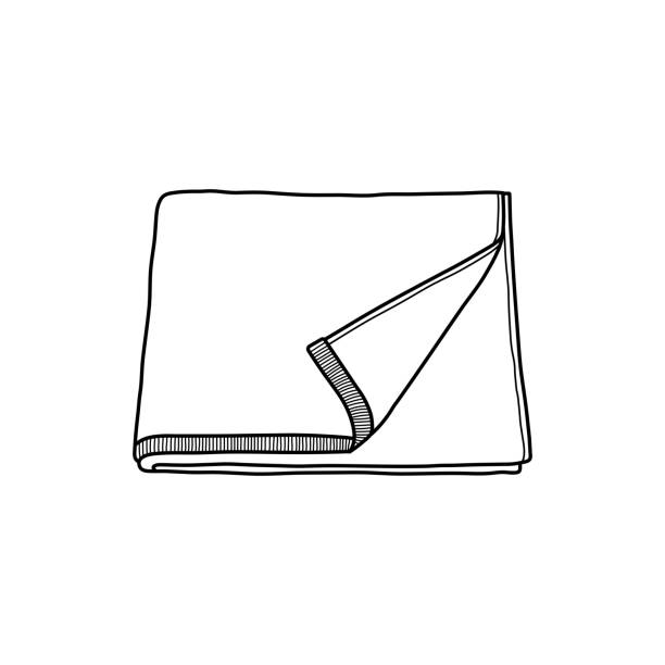 ilustrações, clipart, desenhos animados e ícones de crianças desenhadas à mão desenho dos desenhos animados ilustração do vetor ícone do lenço isolado no fundo branco - napkin paper folded textured