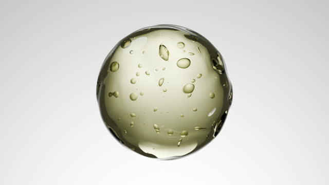 Green realistic liquid and bubble