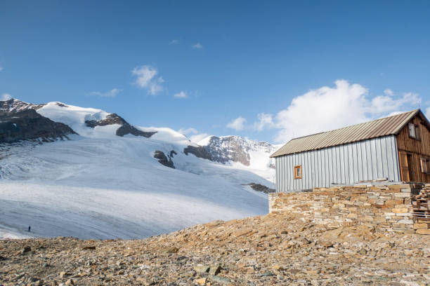 Amidst the unexpected beauty of summer, a snowy alpine landscape unfolds high atop mountain summits. Nature's contrasting elements create a serene panorama, where lush greenery meets lingering snow, crafting a picturesque scene in the heart of the Swiss mountains.