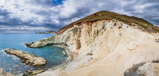 Colorful rocks mark the stunning coastal sceneries in the Parque Natural de Cabo de Gata-Níjar, a nature reserve located in the south-eastern end of the province of Almería (7 shots stitched)