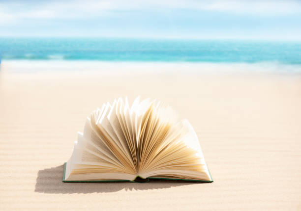 istock Open book in the sand on the beach 2063299263