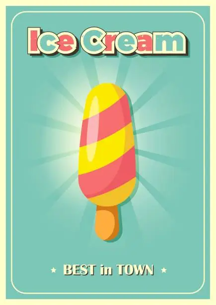 Vector illustration of Retro Ice cream poster