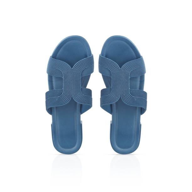 blue children's shoes made of EVA on the ground