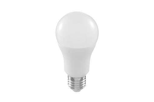 Light Bulb Over White Background