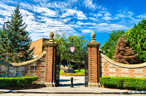 Entrance Gate to Harvard University in Boston - Massachusetts, United States