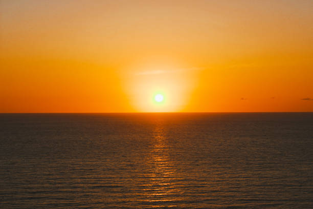 Beautiful Sunset on the Beach, Sea Waves on the Golden Hour, Portrait Landscape
