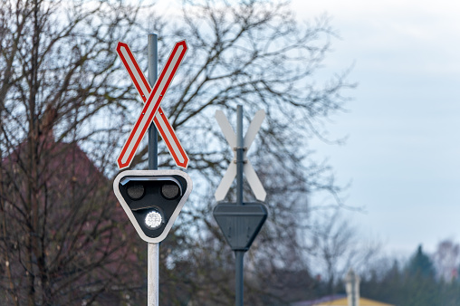 Level crossing signal in Hungary