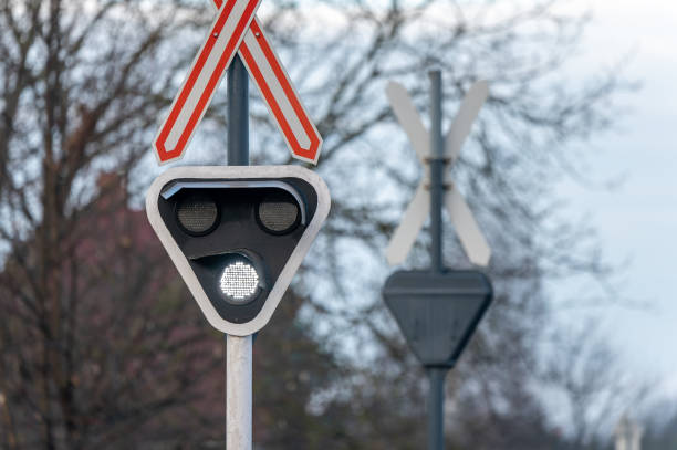 Level crossing signal in Hungary