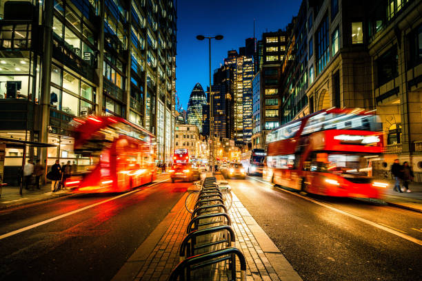 istock Business downtown in London at Night 2063455816
