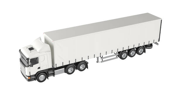 istock White semi truck isolated on white 2063471731