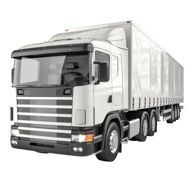 istock Modern semi truck on white background 2063472252