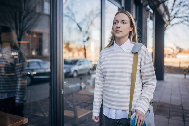 istock Modern woman on the street 2063477179
