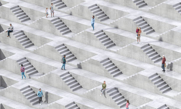 istock Abstract urban labyrinth with people 2063478802
