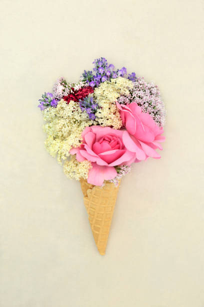 istock Surreal Summer Flower Bouquet in Ice Cream Cone 2063487076