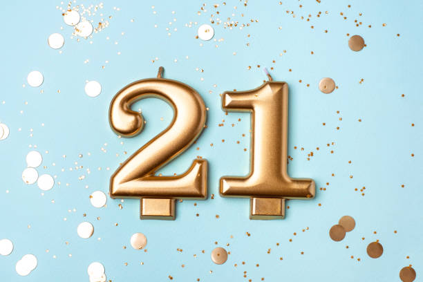 istock 21 years celebration. Greeting banner. 2063506789