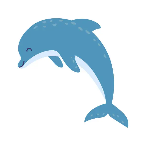 Vector illustration of Vector illustration of a cute dolphin