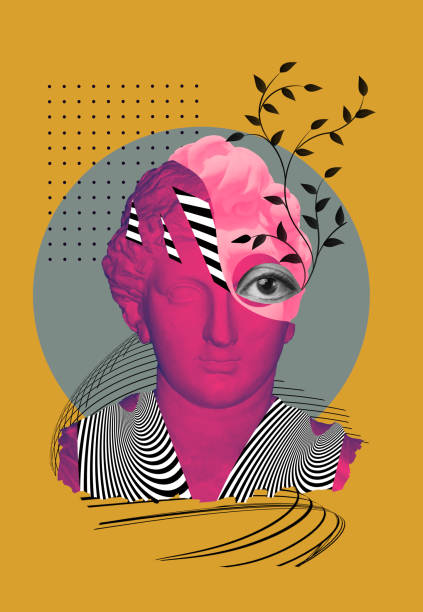 istock Abstract human antique statue, drawn style. Creative idea symbol, art design, collage. Mental Health, thinking, psychology concept 2063575915