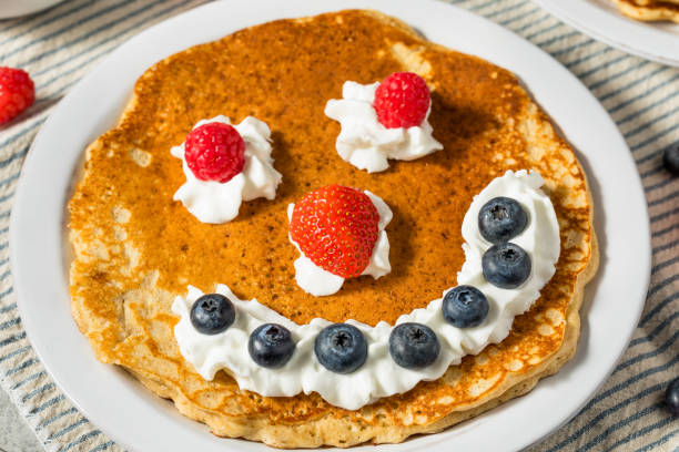 istock Sweet American Smiley Face Breakfast Pancakes 2063621675