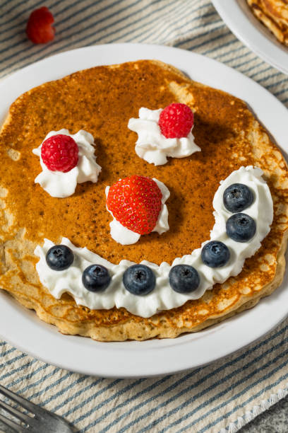 istock Sweet American Smiley Face Breakfast Pancakes 2063621683