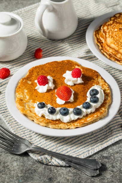 istock Sweet American Smiley Face Breakfast Pancakes 2063622213