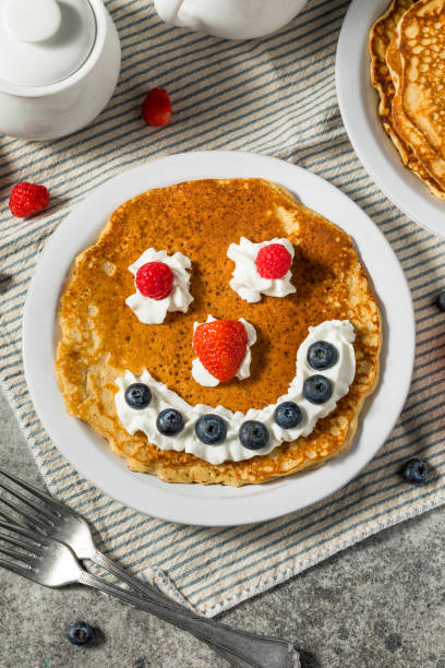 istock Sweet American Smiley Face Breakfast Pancakes 2063623277