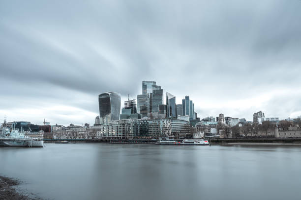 Thames river on a cloudy day in London