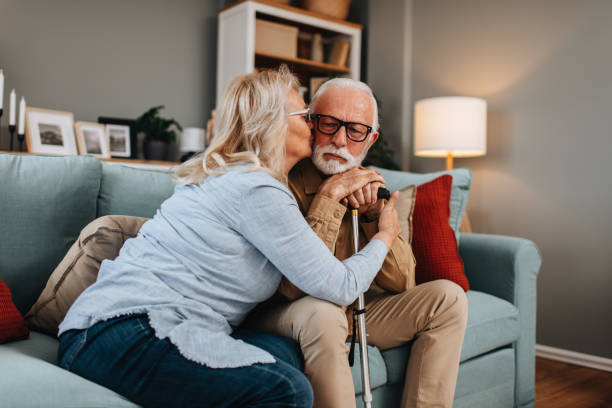 istock Senior partially disabled couple at their home 2063640507