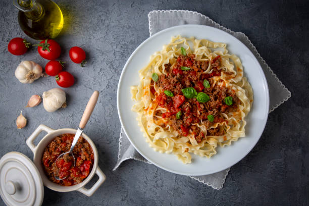 istock Mafalde or Mafalda or Mafaldine Pasta Bolognese 2063661874