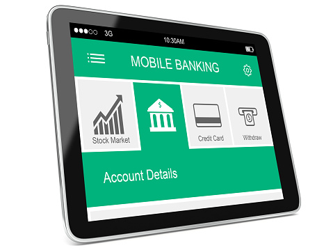 Online banking tablet computer digital mobile payment e-commerce