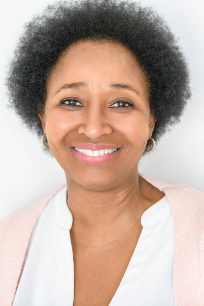 istock nice Portrait of an black woman on studio white background 2063687432