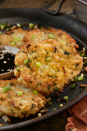 Crispy Rice Fritters with Scallions, Sesame Seeds and Soy Sauce