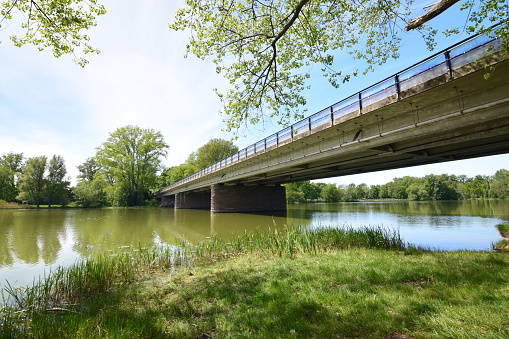 Car bridge over the Leine river in Hanover