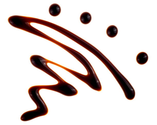 istock Balsamic vinegar isolated on a white background, top view. Balsamic vinegar cream, Italian salad dressing. 2063796262