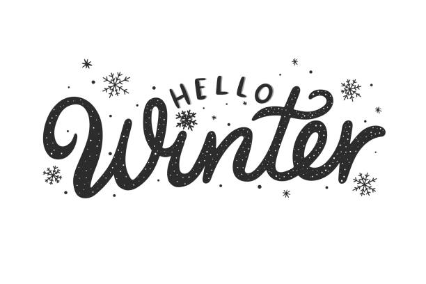 ilustraciones, imágenes clip art, dibujos animados e iconos de stock de ilustración de tema blanco y negro hola pliegue de invierno - solsticio-de-invierno