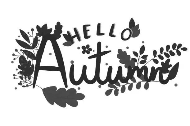 Vector illustration of White and black theme illustration hello warm autumn