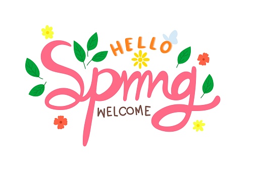 Hello spring bright theme illustration