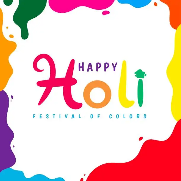 Vector illustration of Colorful Indian Holi Festival Celebration Illustration Type One