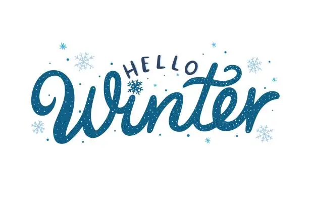 Vector illustration of Hello winter taunt colorful theme illustration