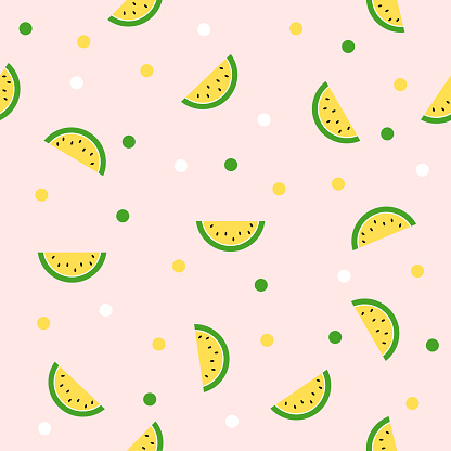 Yellow Watermelon background. Seamless pattern.