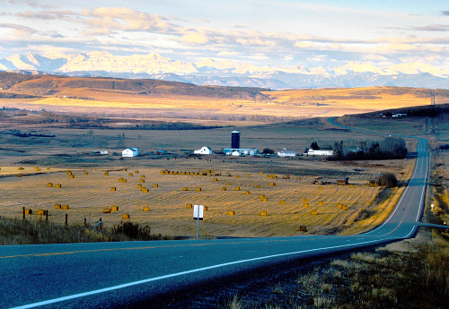 The Alberta prairie in 1998 on old camera film.