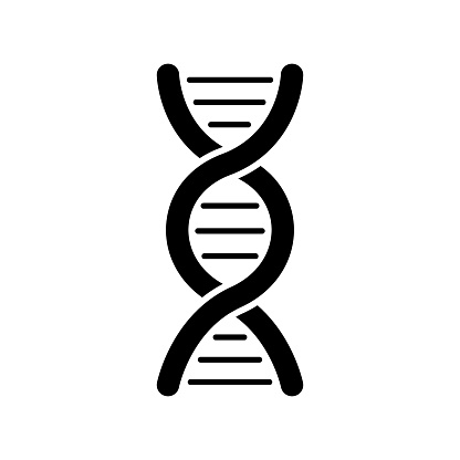 DNA helix icon, simple icon. Spiral with genetic structure. Vector illustration