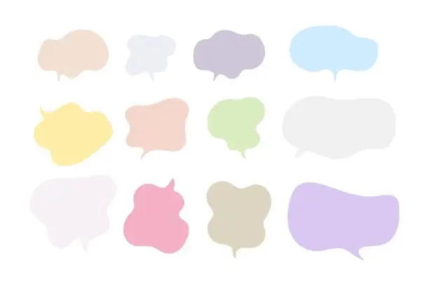 Vector illustration of Illustration of colorful speech bubbles or captions type one