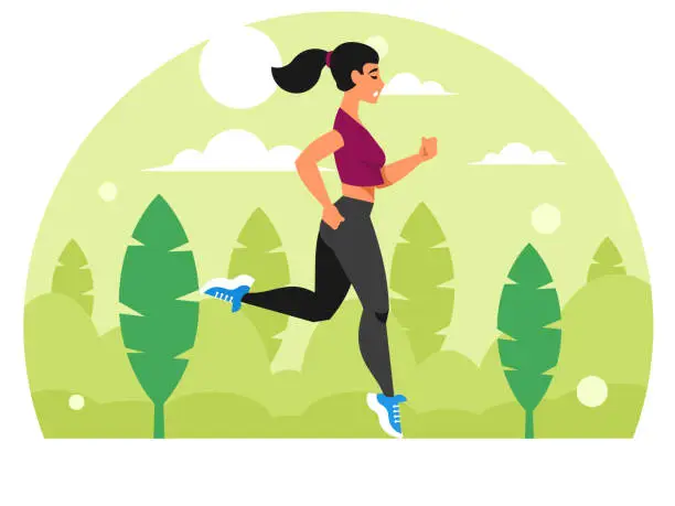 Vector illustration of Running woman