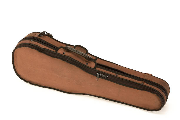 istock Old brown violin case, isolated on white background with space for your text or design 2063946236