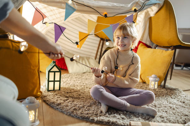 istock Playful little girl at home 2063980292