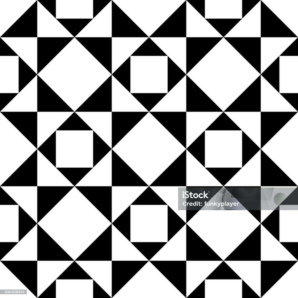 Triangle With Check Block Pattern Triangles Rhombuses Diamonds Squares Checks Seamless Pattern Ethnic ...