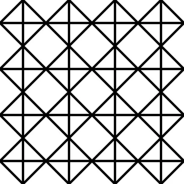 Vector illustration of Diamonds, rhombuses, triangles, crossing lines seamless pattern. Ethnic ornate. Folk ornament. Geometric image. Tribal wallpaper. Geometrical background. Retro motif backdrop. Ethnical textile print.