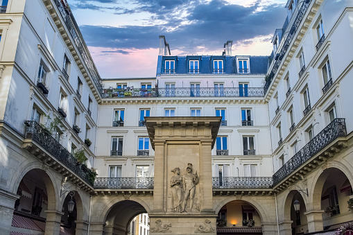 The beautiful facades of the 7e arrondissement, rue Saint-Dominique in Paris, France
