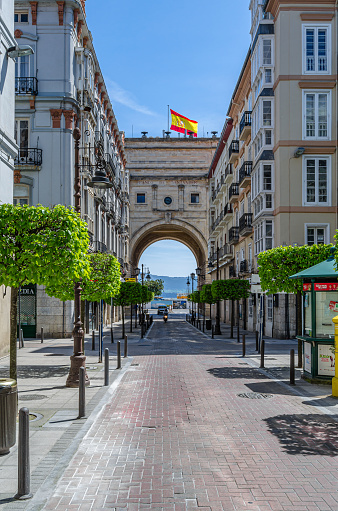 Santander, Spain - May 4, 2014: Cityscape, street view in the city of Santander, Cantabria, Spain